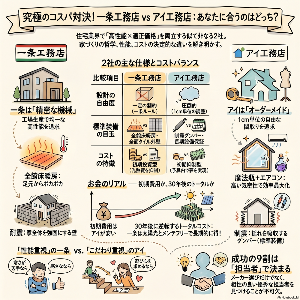 【Study】一条工務店 vs アイ工務店