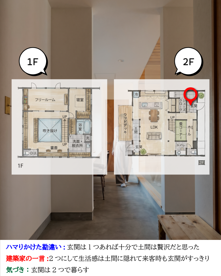 木目が映える白い家