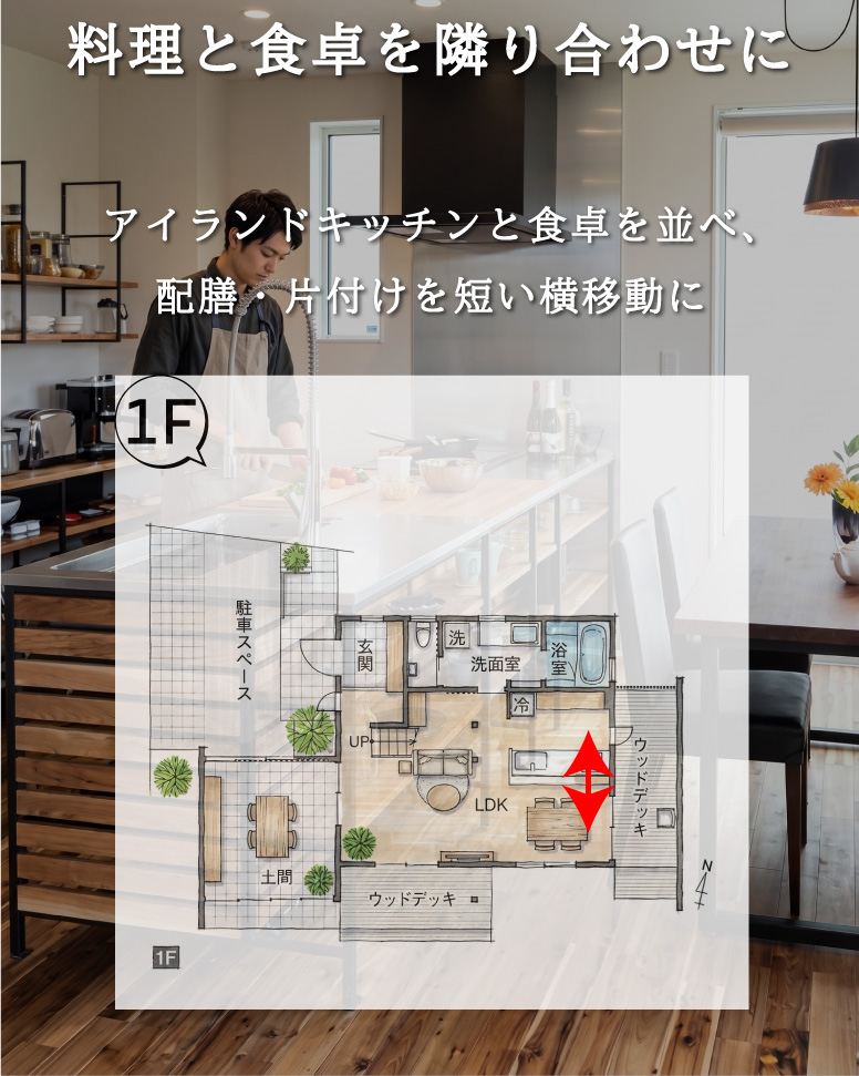 家族の気配を感じる吹き抜けの家