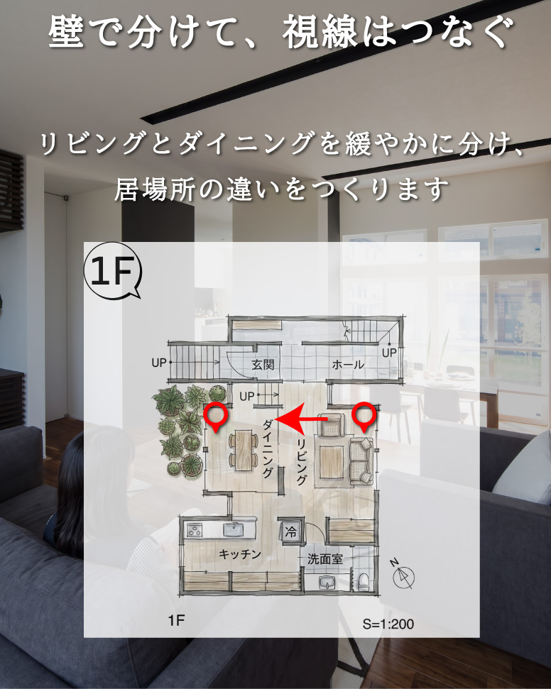 32坪で広がりを生む吹き抜けの家