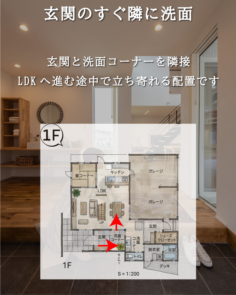 帰宅動線と開放感を叶えた木の住まい