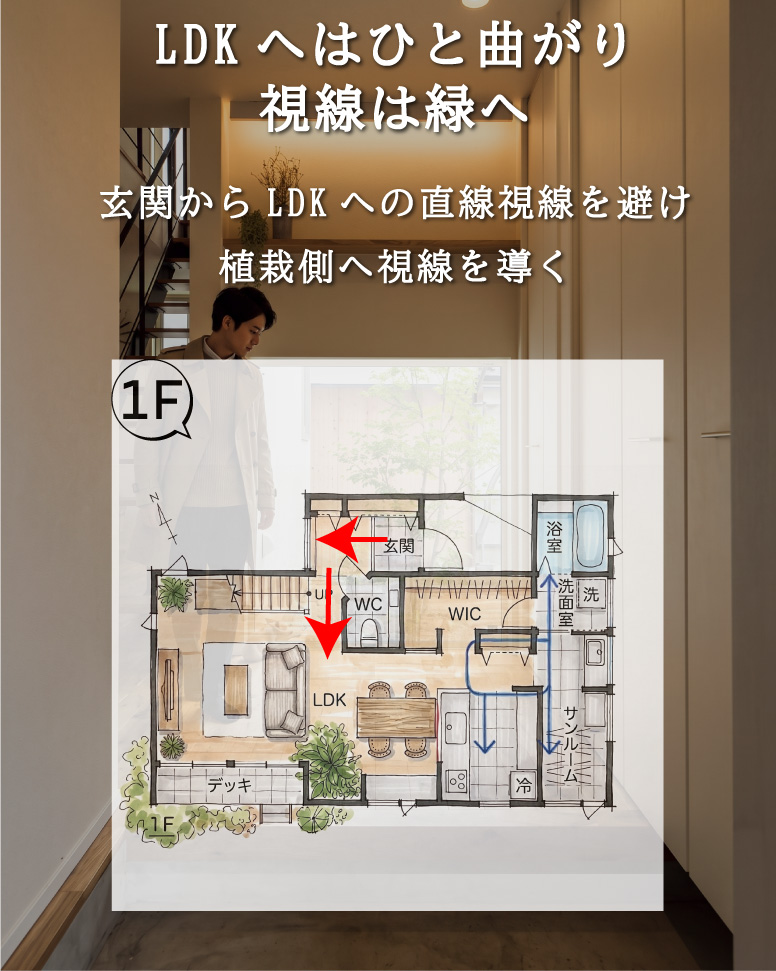 視線と動線にこだわった快適な家