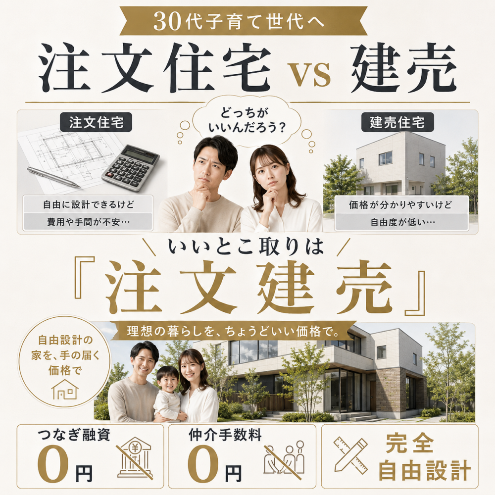 【注文住宅 vs 建売】「安さと自由」を両立できる『注文建売』完全ガイド