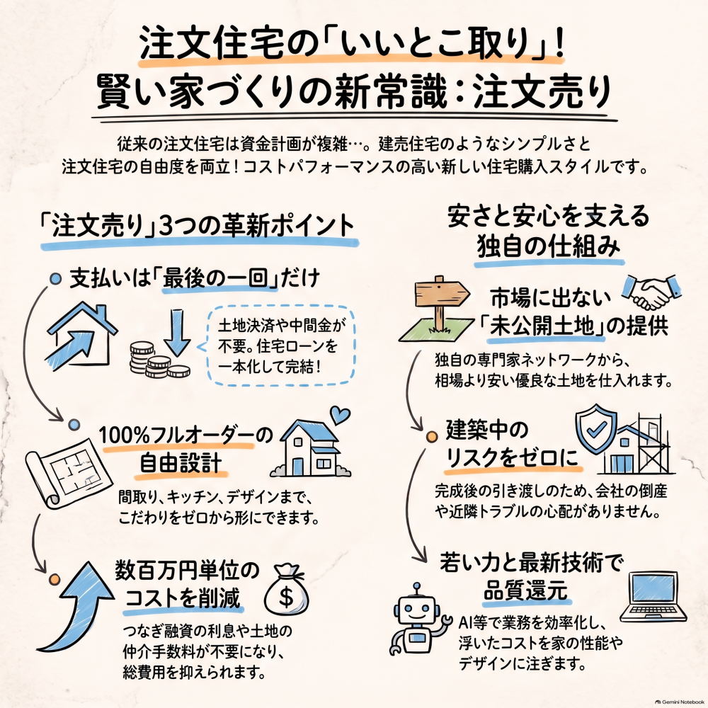 【注文住宅 vs 建売】「安さと自由」を両立できる『注文建売』完全ガイド