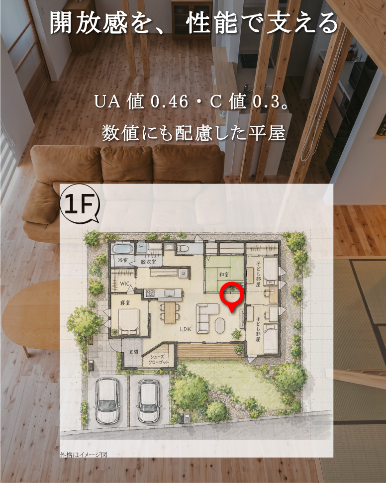 家族がほどよくつながる平屋