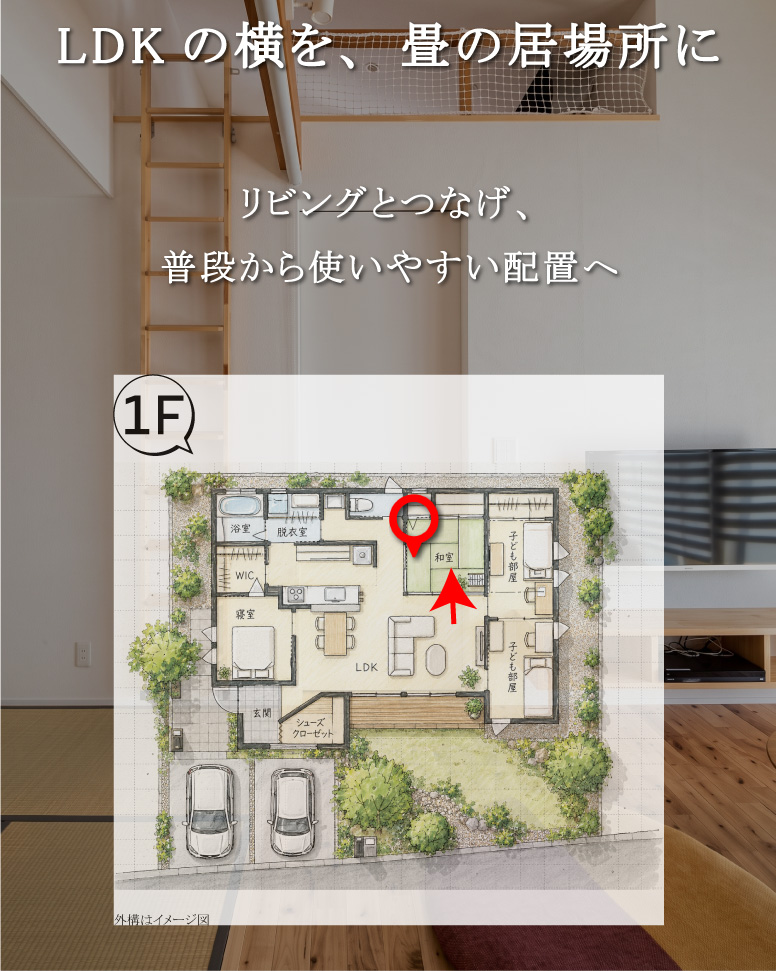 家族がほどよくつながる平屋