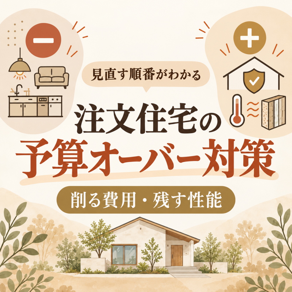 注文住宅の予算オーバー対策|削る費用・残す性能の見分け方